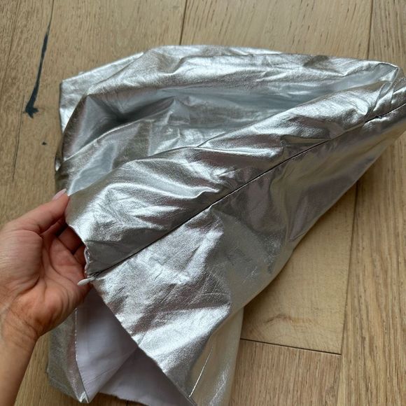 Lot of three NWT Zara Silver Tube Top Strapless Top Racerback Tank Size Small - Picture 3 of 12